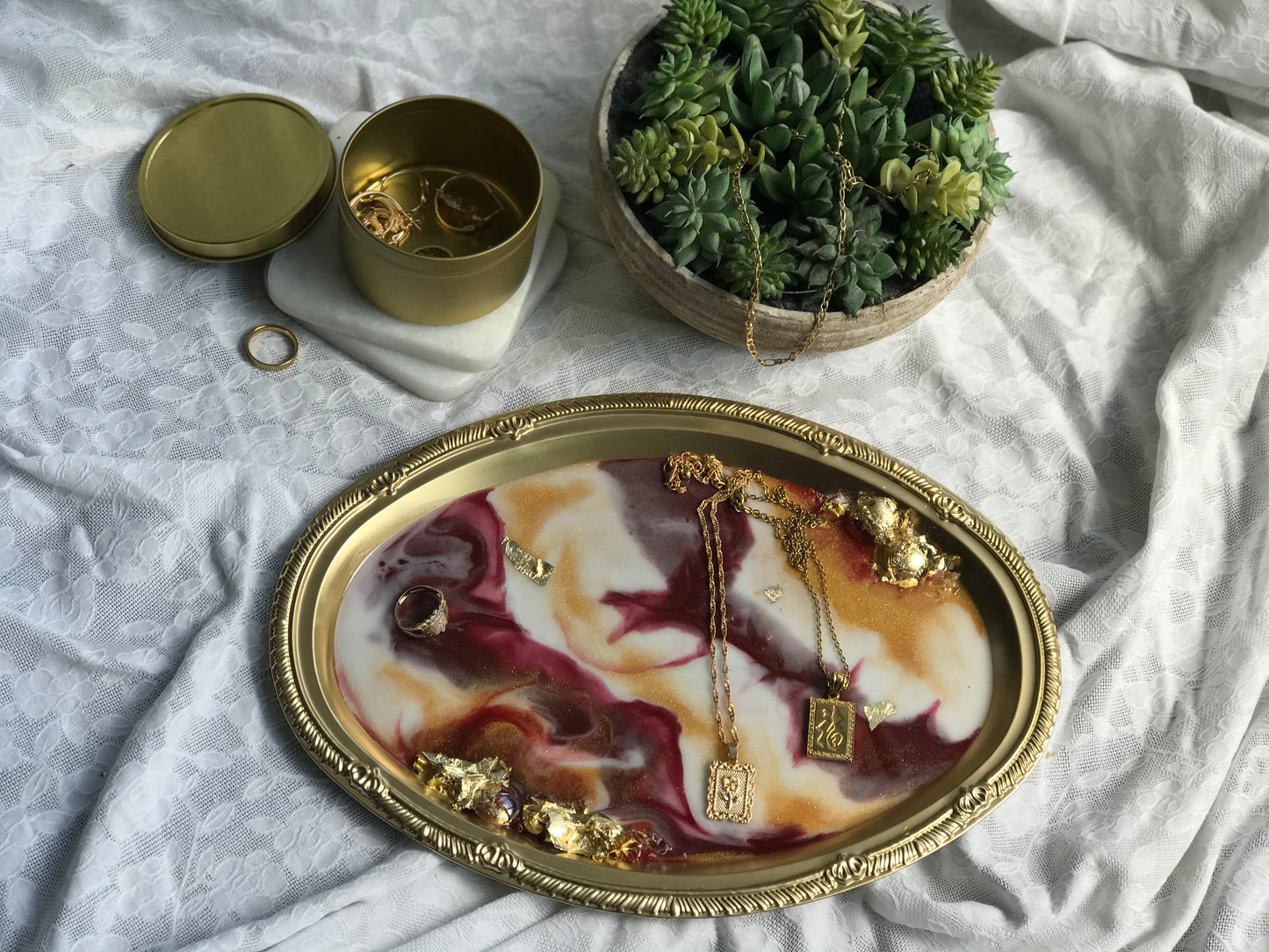 Red Marble Trays