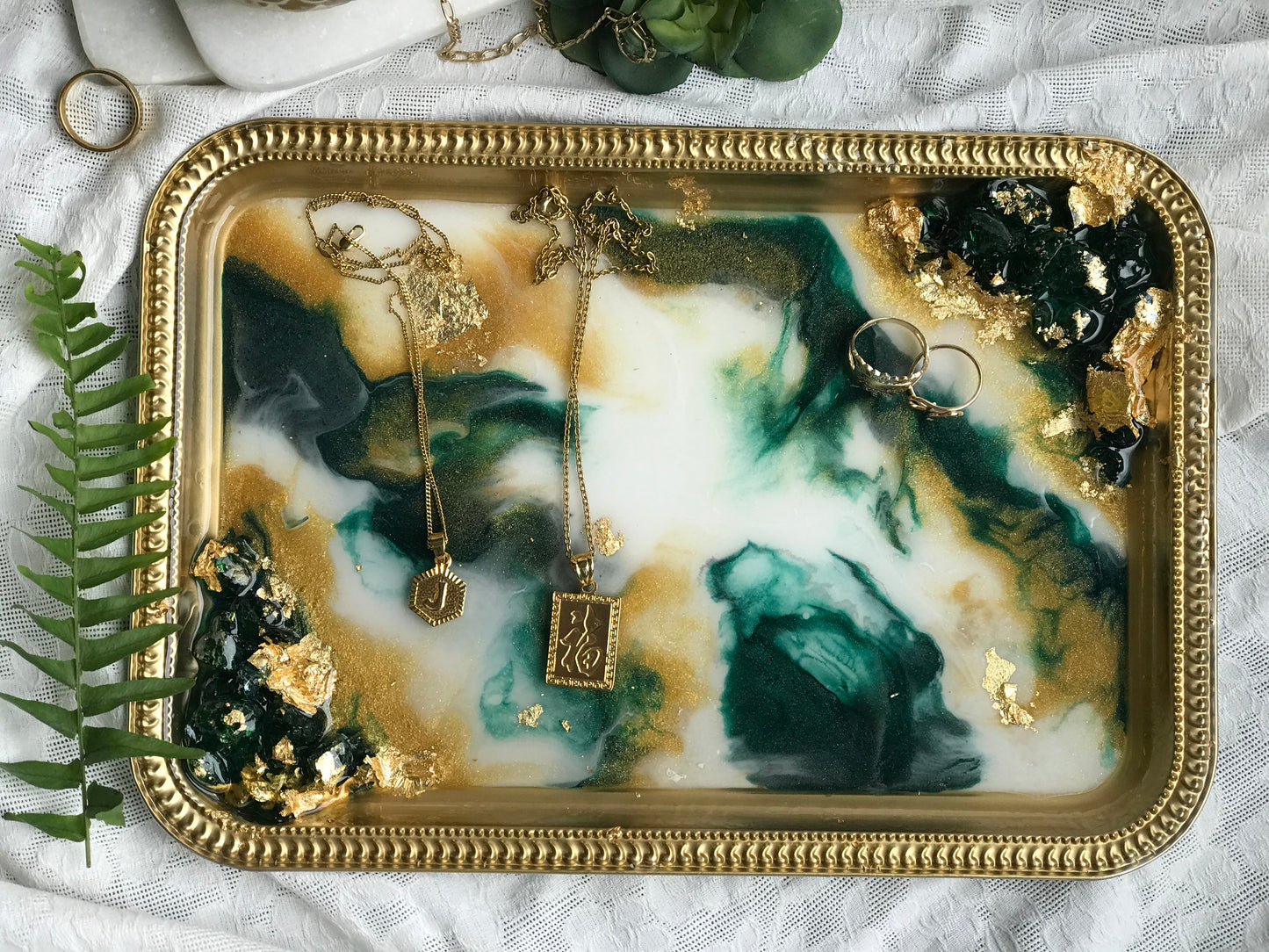 Green Marble Trays