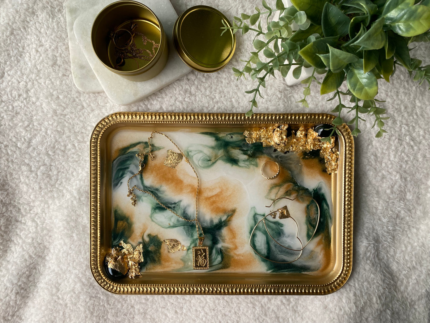 Green Marble Trays