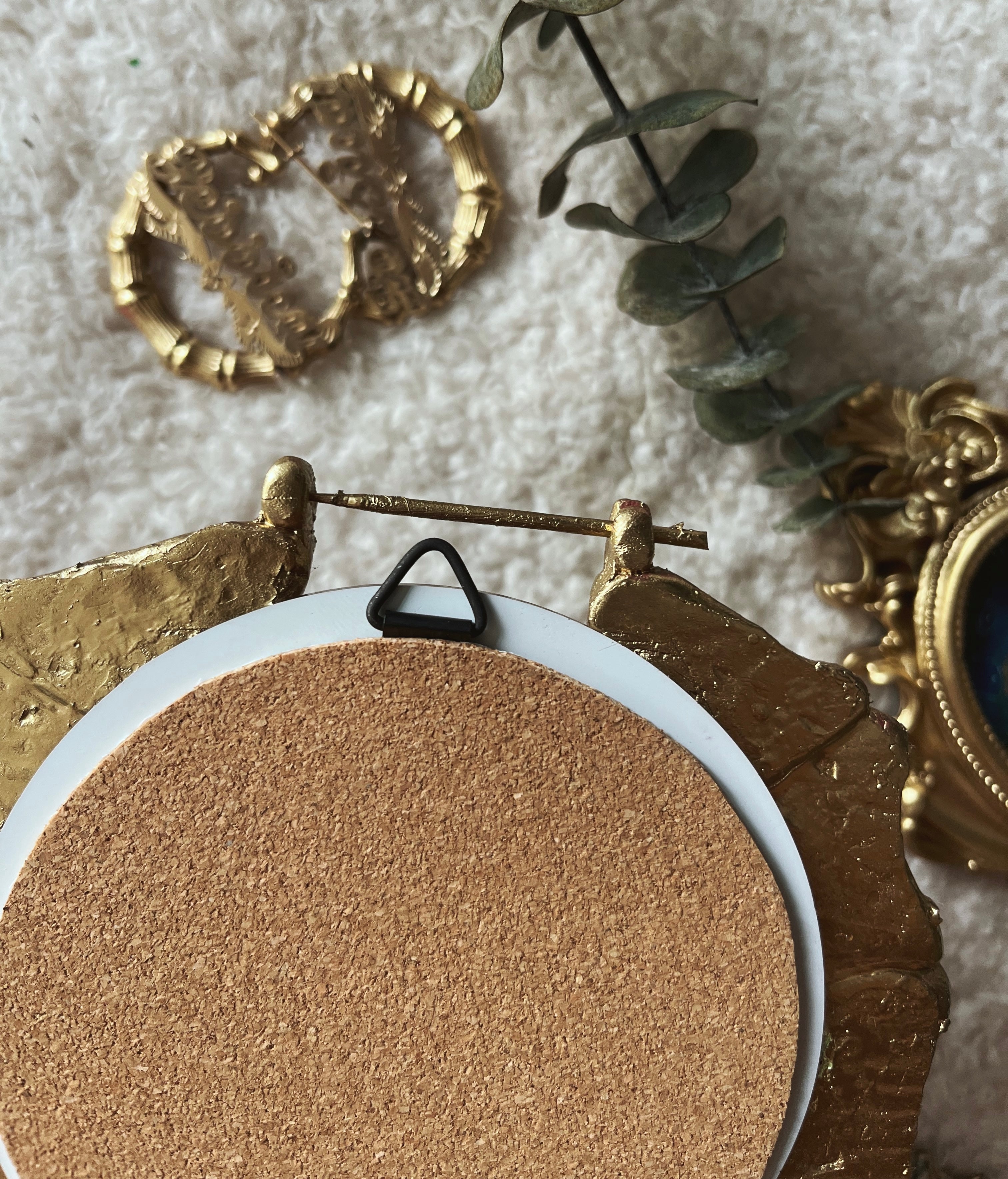 Bamboo earring candle holder mirror