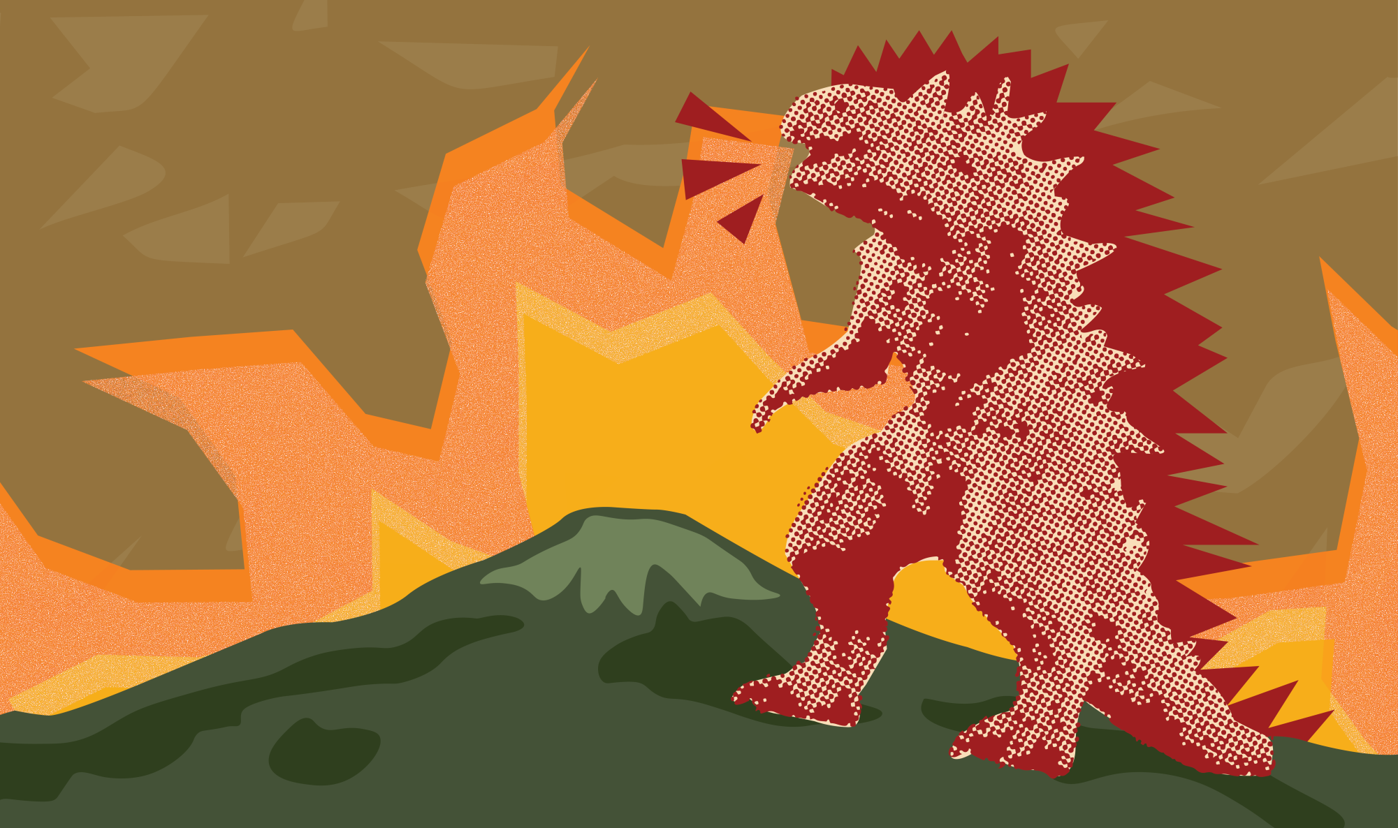 Custome Godzilla painting