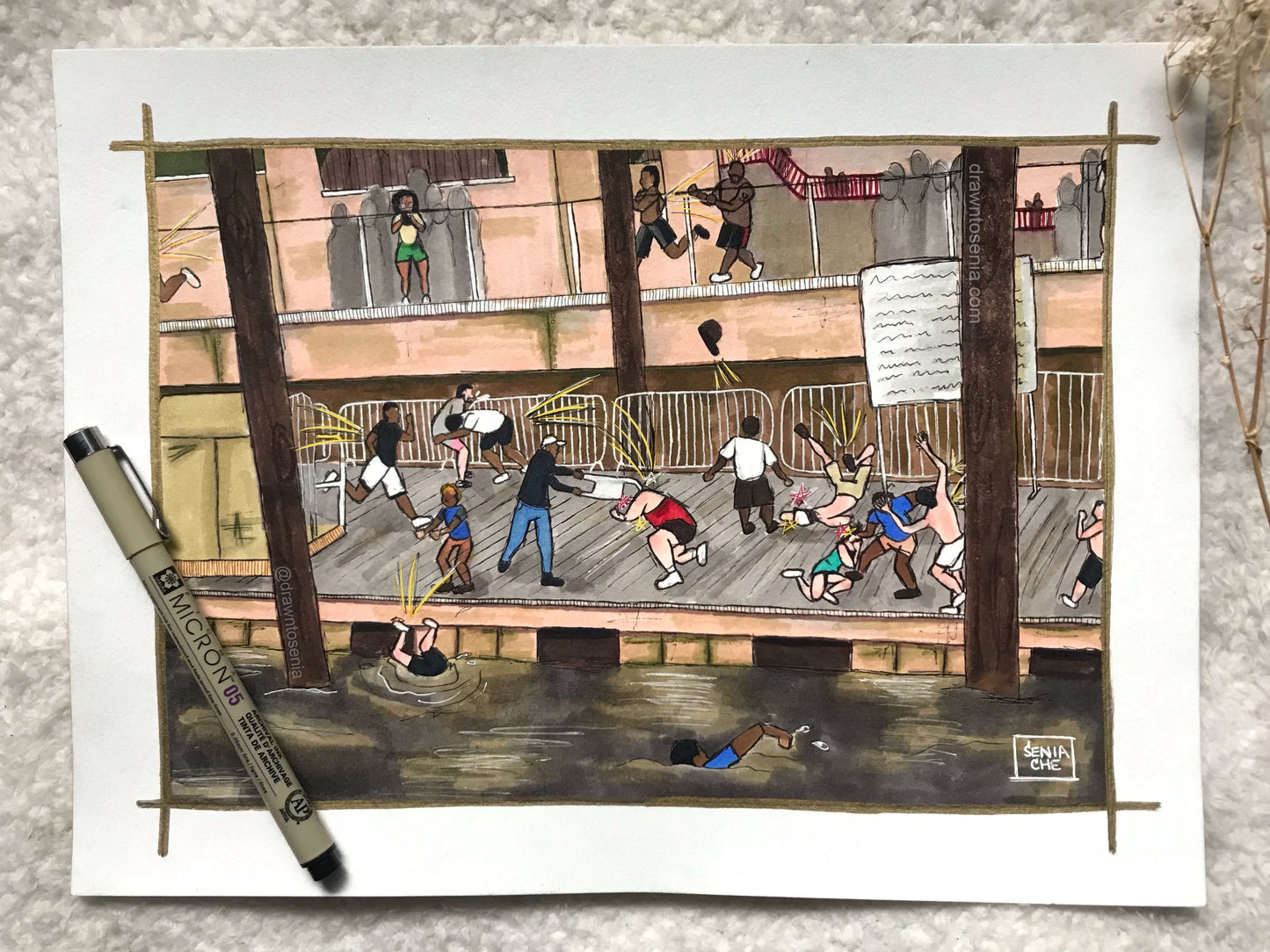 “Montgomery, Alabama Riverboat Brawl” Print