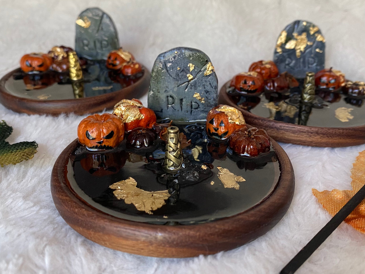 Spooky incense/ ring holder