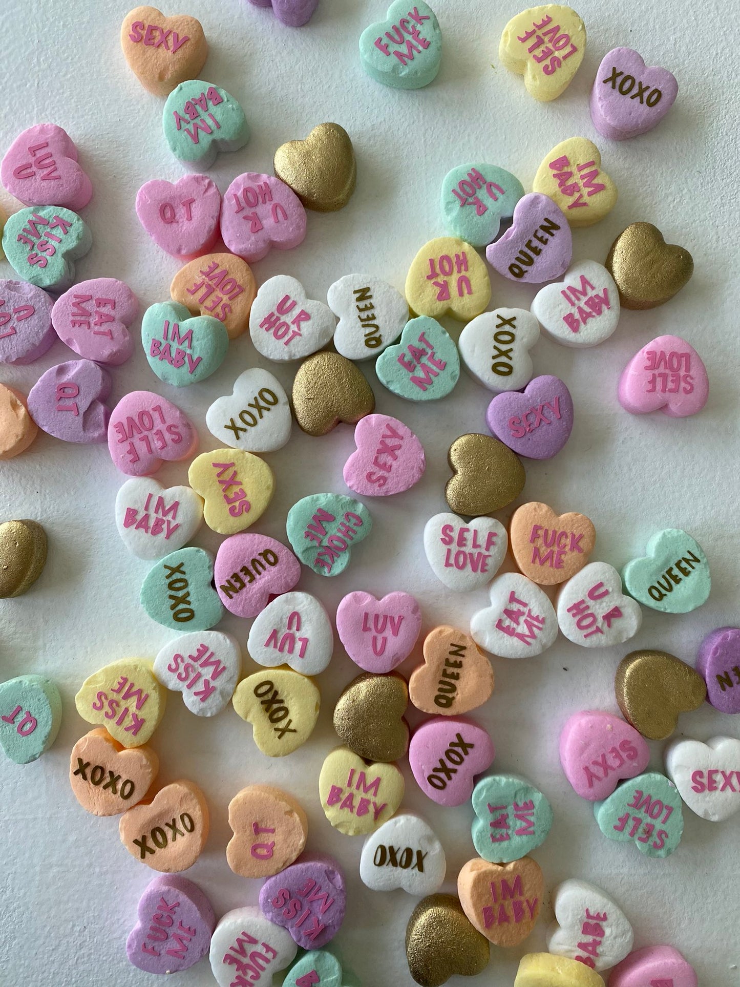 Conversation Hearts + Flower Milk Bath Trays